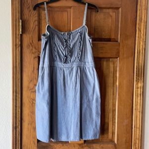 Spaghetti strap dress navy blue and white